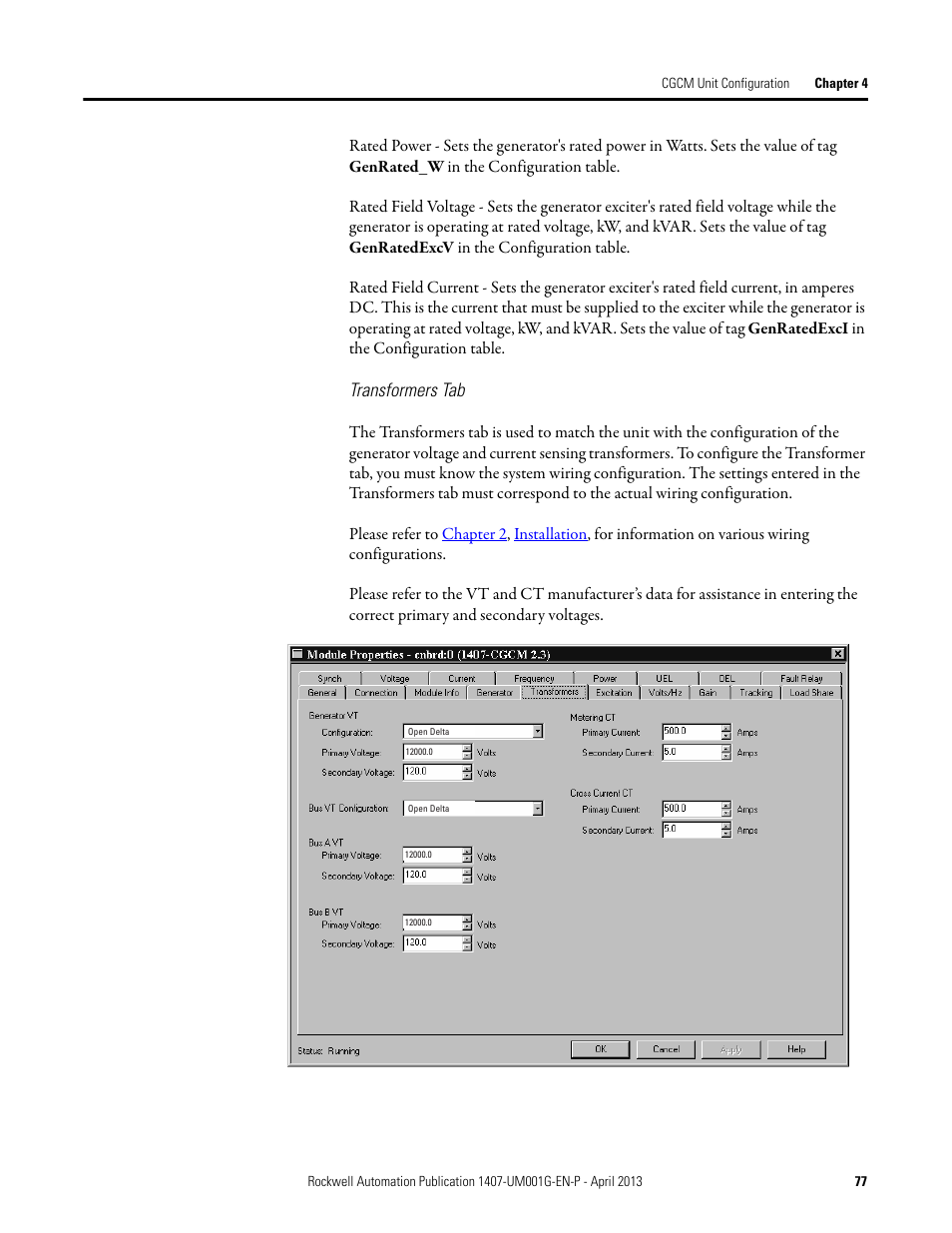 Rockwell Automation 1407-CGCM Combination Generator Control Module User Manual | Page 77 / 246