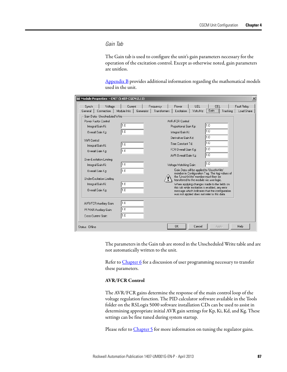 Rockwell Automation 1407-CGCM Combination Generator Control Module User Manual | Page 87 / 246