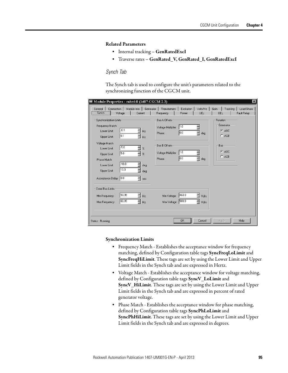 Rockwell Automation 1407-CGCM Combination Generator Control Module User Manual | Page 95 / 246