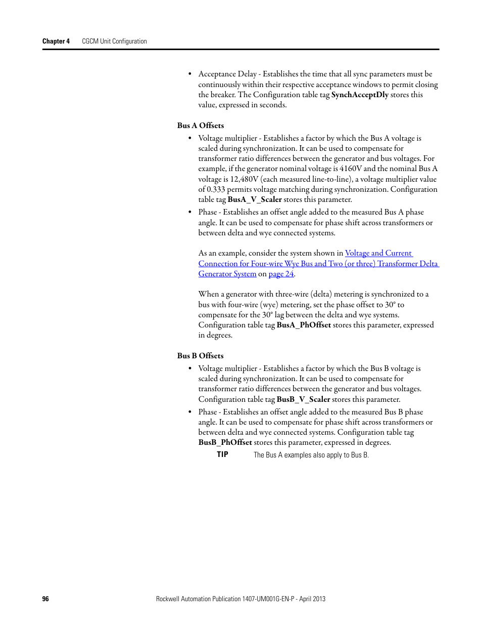 Rockwell Automation 1407-CGCM Combination Generator Control Module User Manual | Page 96 / 246