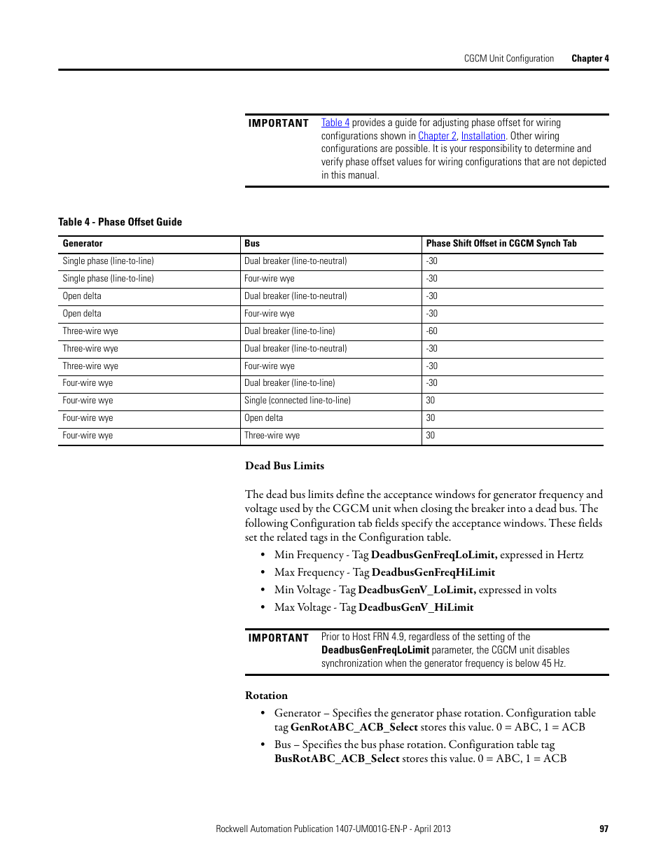 Rockwell Automation 1407-CGCM Combination Generator Control Module User Manual | Page 97 / 246