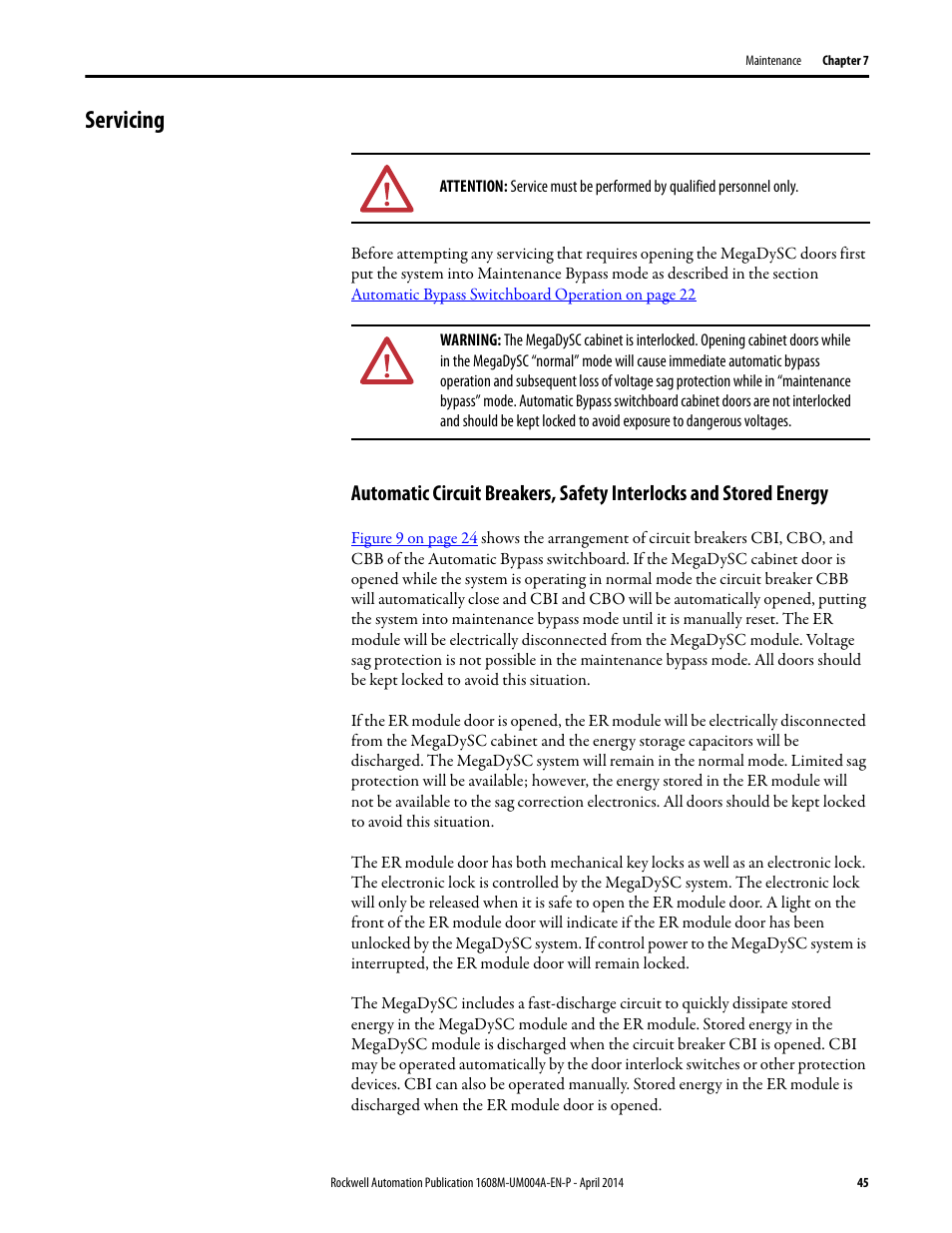 Servicing | Rockwell Automation 1608M MegaDySC User Manual, 208 Volt, One Second Extended Runt User Manual | Page 45 / 52