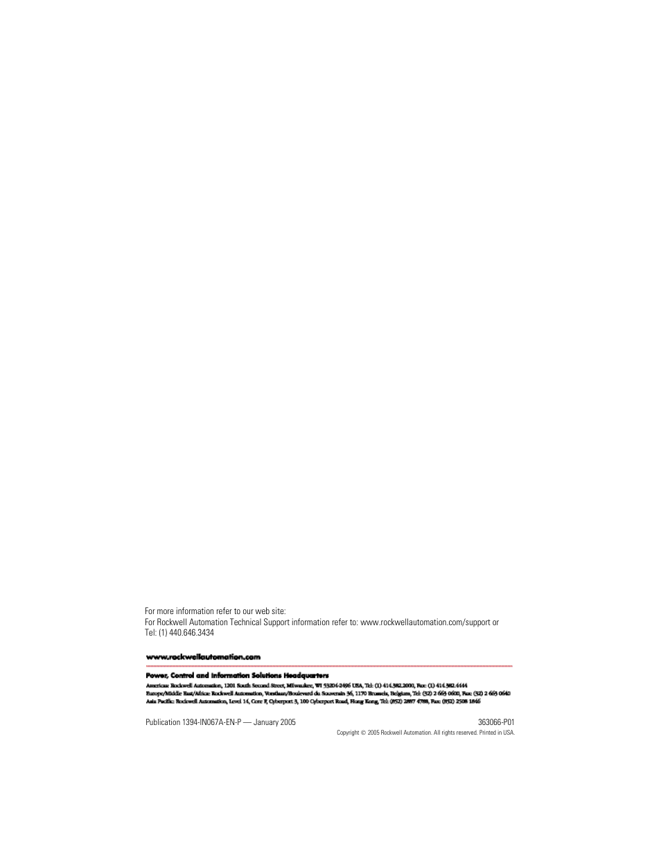 Back cover | Rockwell Automation 1394-FK10TS_FK22TS Fan Kit Installation Instructions User Manual | Page 8 / 8