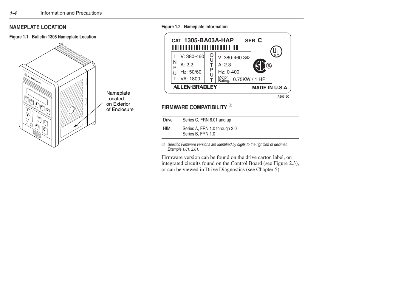 Rockwell Automation 1305 AC Drive, Series C, Firmware 6.xx and Up User Manual | Page 12 / 170