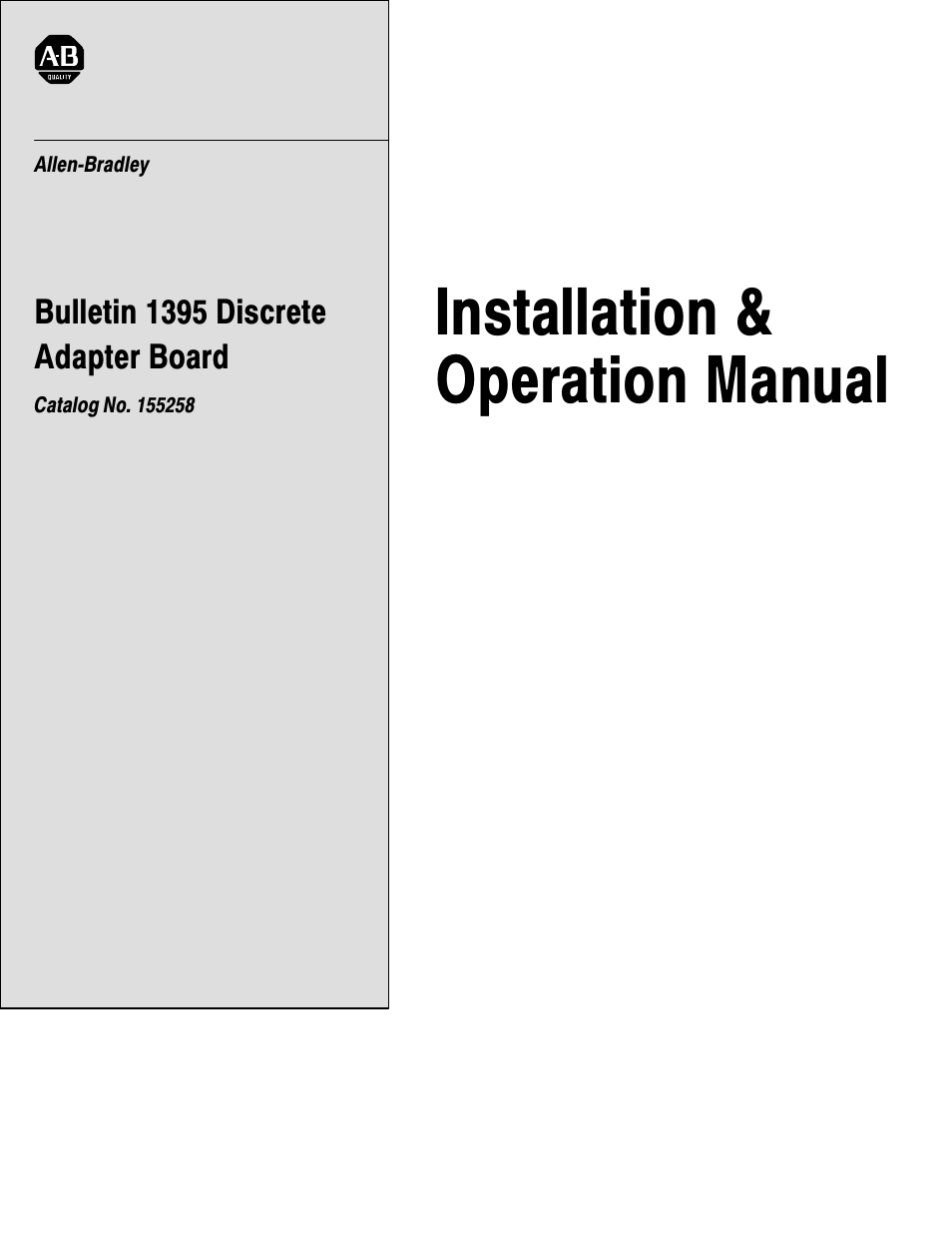 Rockwell Automation 1395 Discrete Adapter, Rev 3.XX-8.XX User Manual | 53 pages