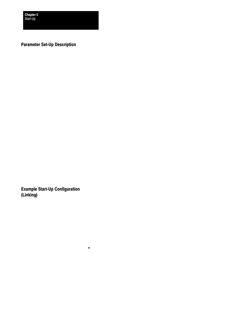 Parameter set up description, Example start up configuration (linking) | Rockwell Automation 1395 Discrete Adapter, Rev 3.XX-8.XX User Manual | Page 25 / 53