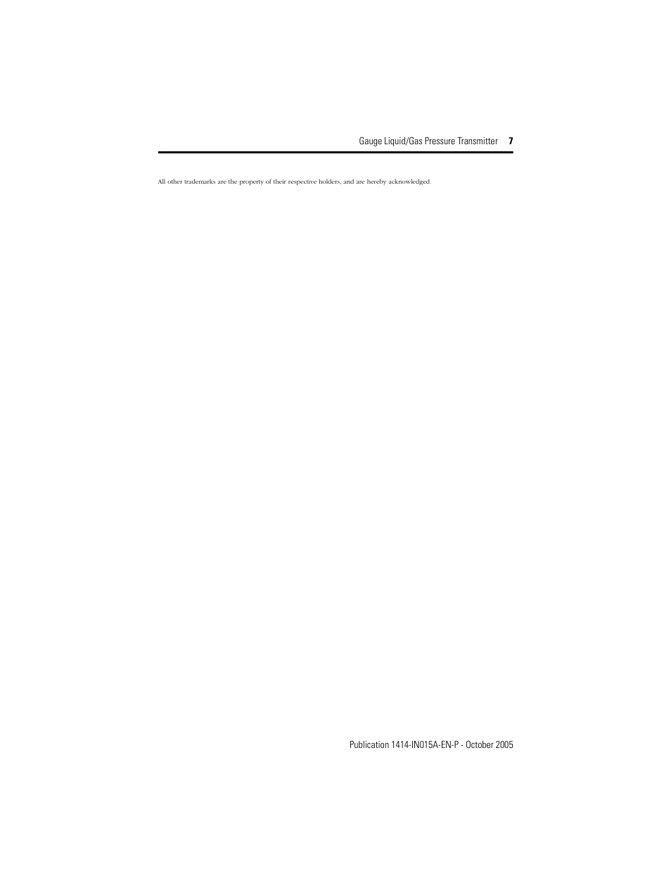 Rockwell Automation 1414-CPZxxxxx_IPZxxxxx Gauge Liquid/Gas Pressure Transmitter User Manual | Page 7 / 8