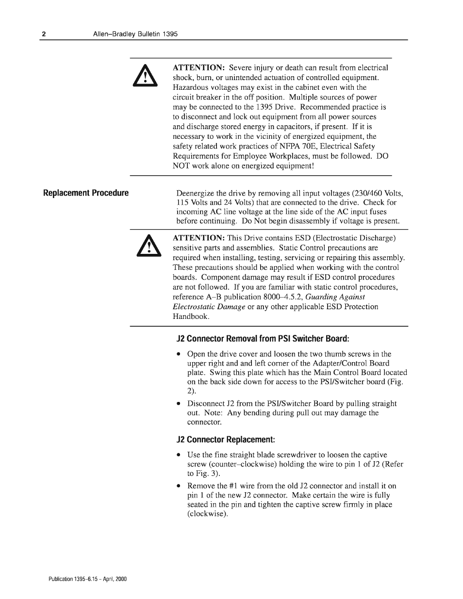 Rockwell Automation 1395 Power Board Update & Bus Bar Replacement User Manual | Page 2 / 4