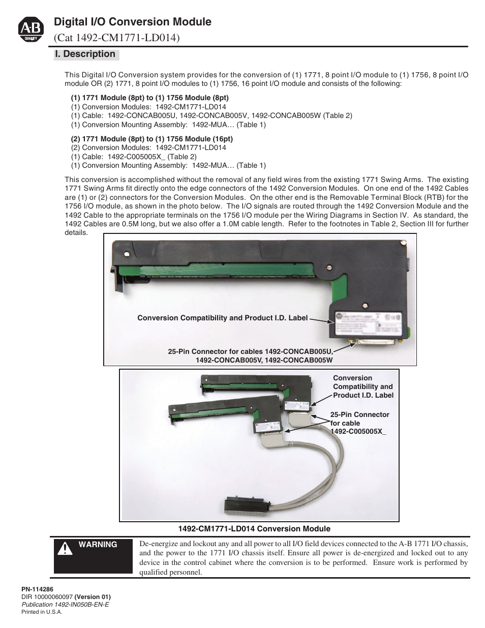 Rockwell Automation 1492-CM1771-LD0014F Field Wire Conversion Module User Manual | 12 pages