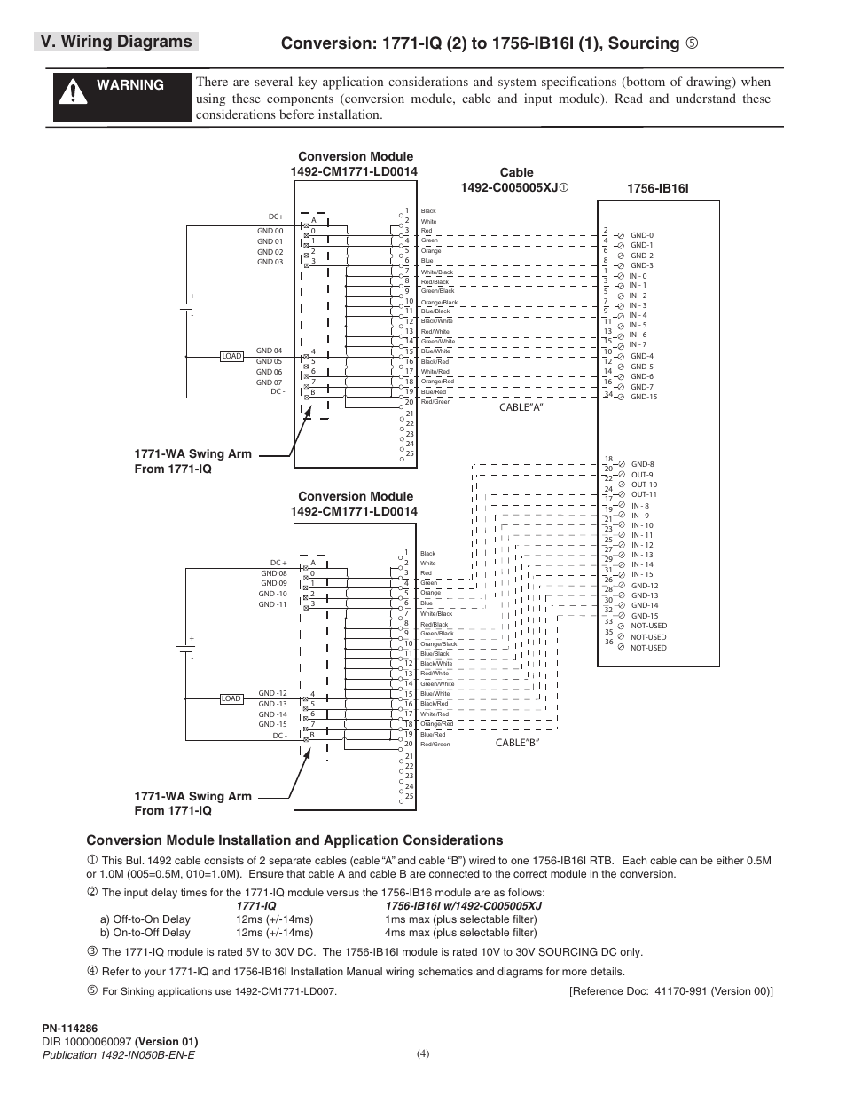 V. wiring diagrams | Rockwell Automation 1492-CM1771-LD0014F Field Wire Conversion Module User Manual | Page 4 / 12