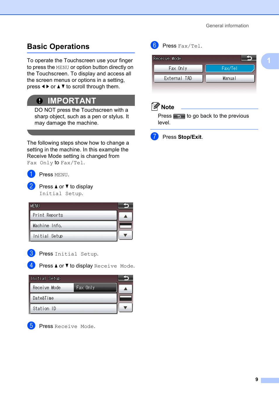 Basic operations, Important, 1basic operations | Brother MFC J6910DW User Manual | Page 23 / 163