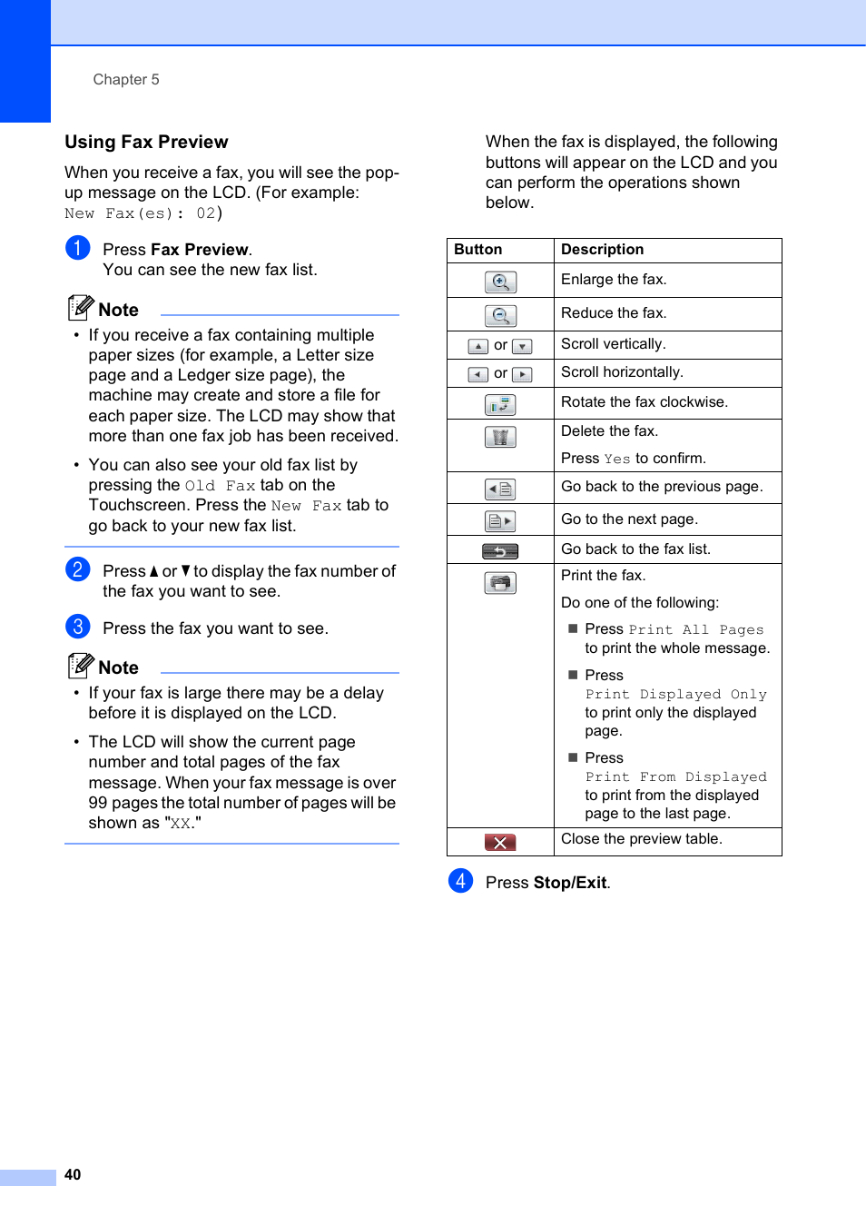 Using fax preview | Brother MFC J6910DW User Manual | Page 54 / 163
