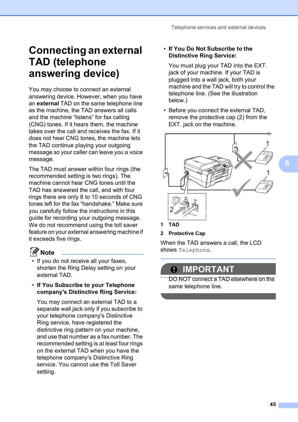 Important | Brother MFC J6910DW User Manual | Page 59 / 163