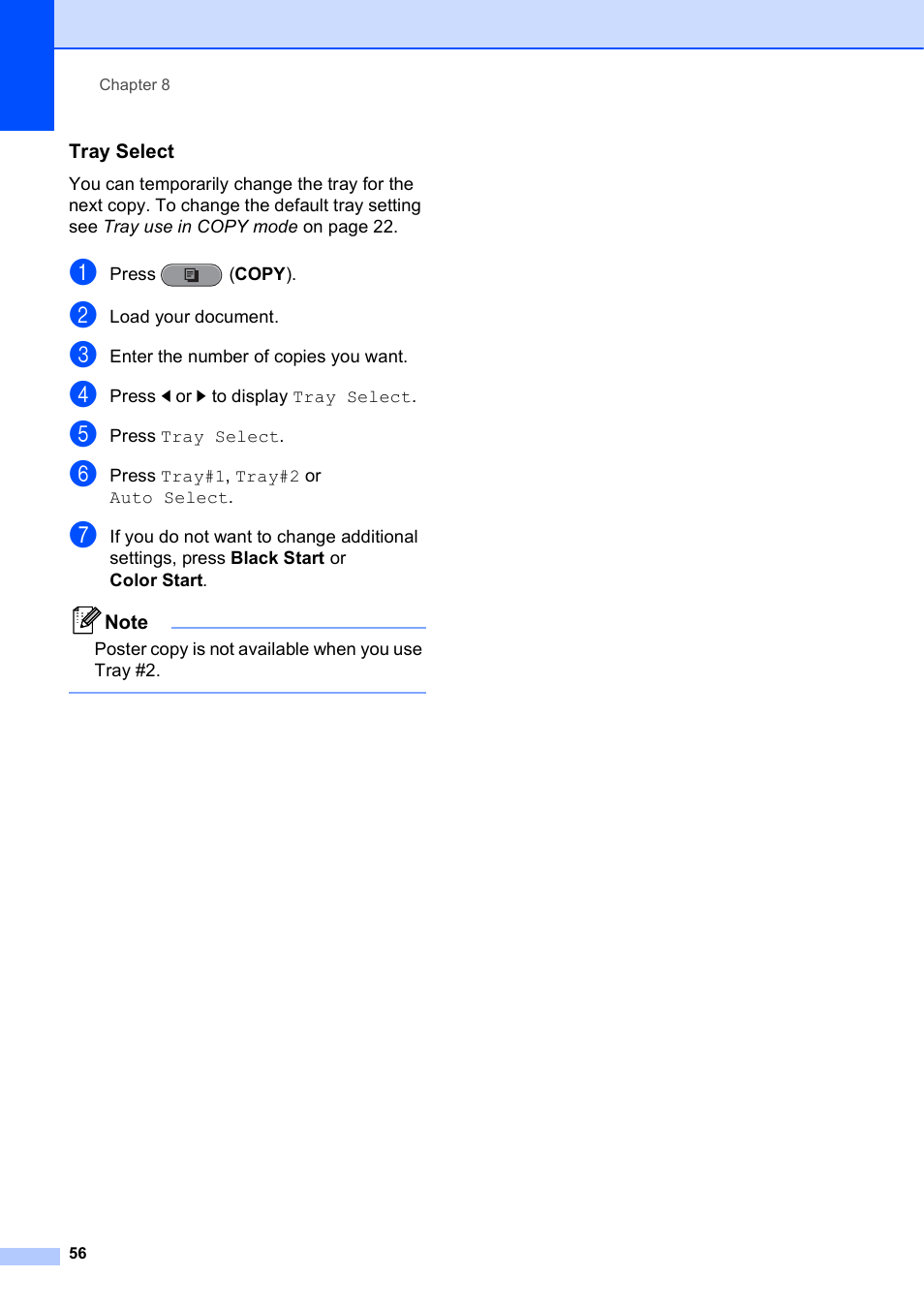 Tray select | Brother MFC J6910DW User Manual | Page 70 / 163