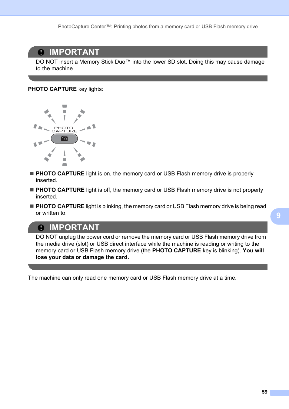 Important | Brother MFC J6910DW User Manual | Page 73 / 163