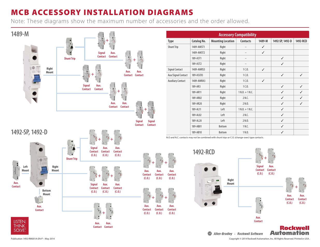 Rockwell Automation 1492-RCD MCB ACCESSORY User Manual | 1 page