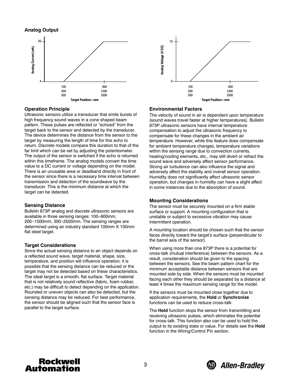 Rockwell Automation 873P Analog or Discrete Ultrasonic Sensors User Manual | Page 3 / 4