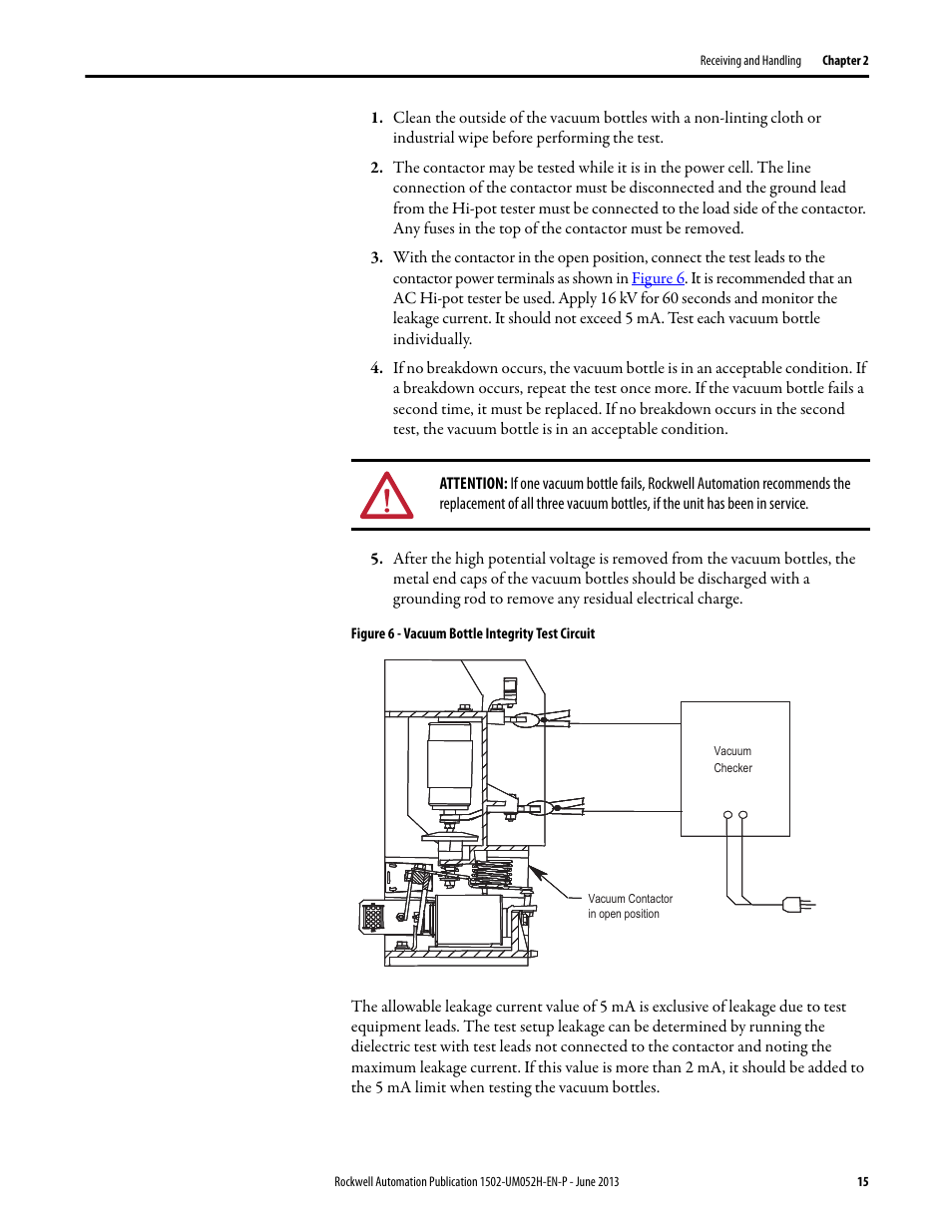 Rockwell Automation 1502 Medium Voltage 400A Contactor - Series E User Manual | Page 15 / 60