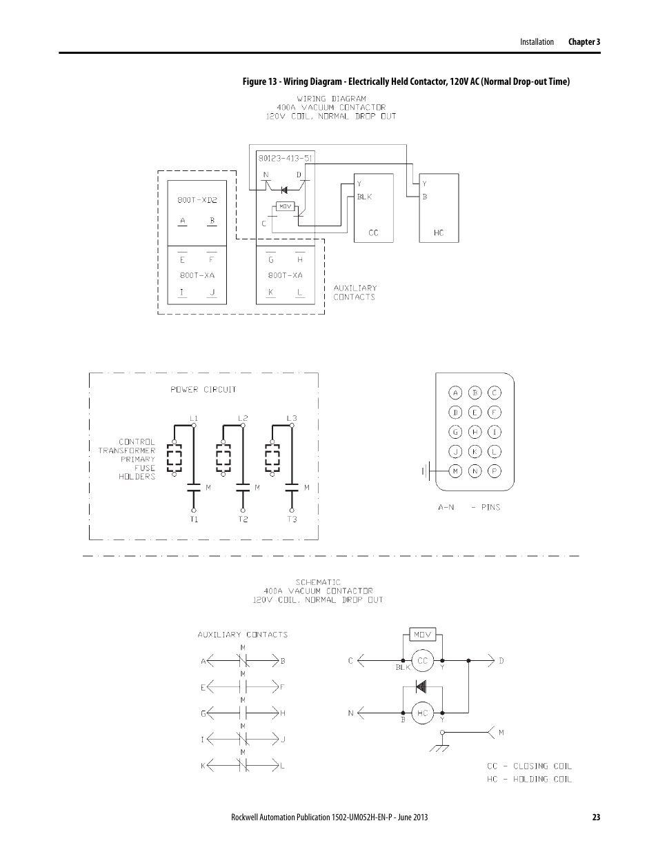 Rockwell Automation 1502 Medium Voltage 400A Contactor - Series E User Manual | Page 23 / 60