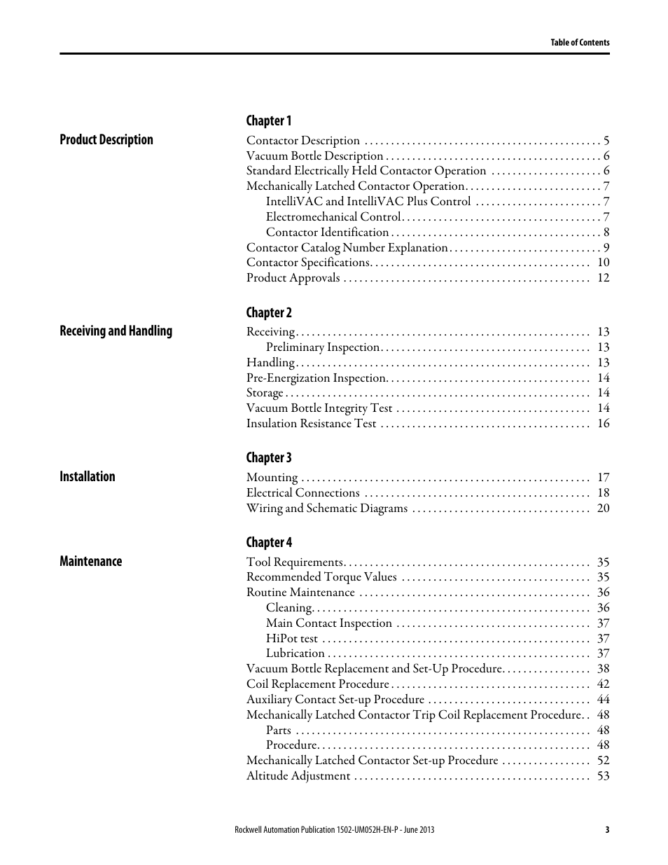 Rockwell Automation 1502 Medium Voltage 400A Contactor - Series E User Manual | Page 3 / 60