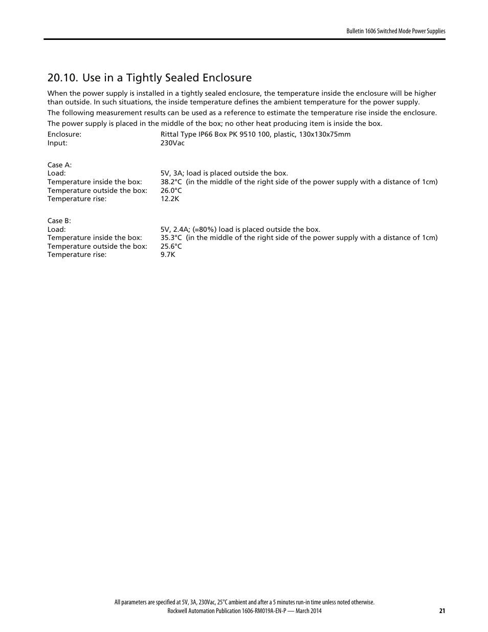 Use in a tightly sealed enclosure | Rockwell Automation 1606-XLP15A Power Supply Reference Manual User Manual | Page 21 / 24