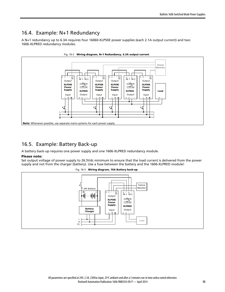 Example: n+1 redundancy, Example: battery back-up | Rockwell Automation 1606-XLSPRED Power Supply Reference Manual User Manual | Page 15 / 18