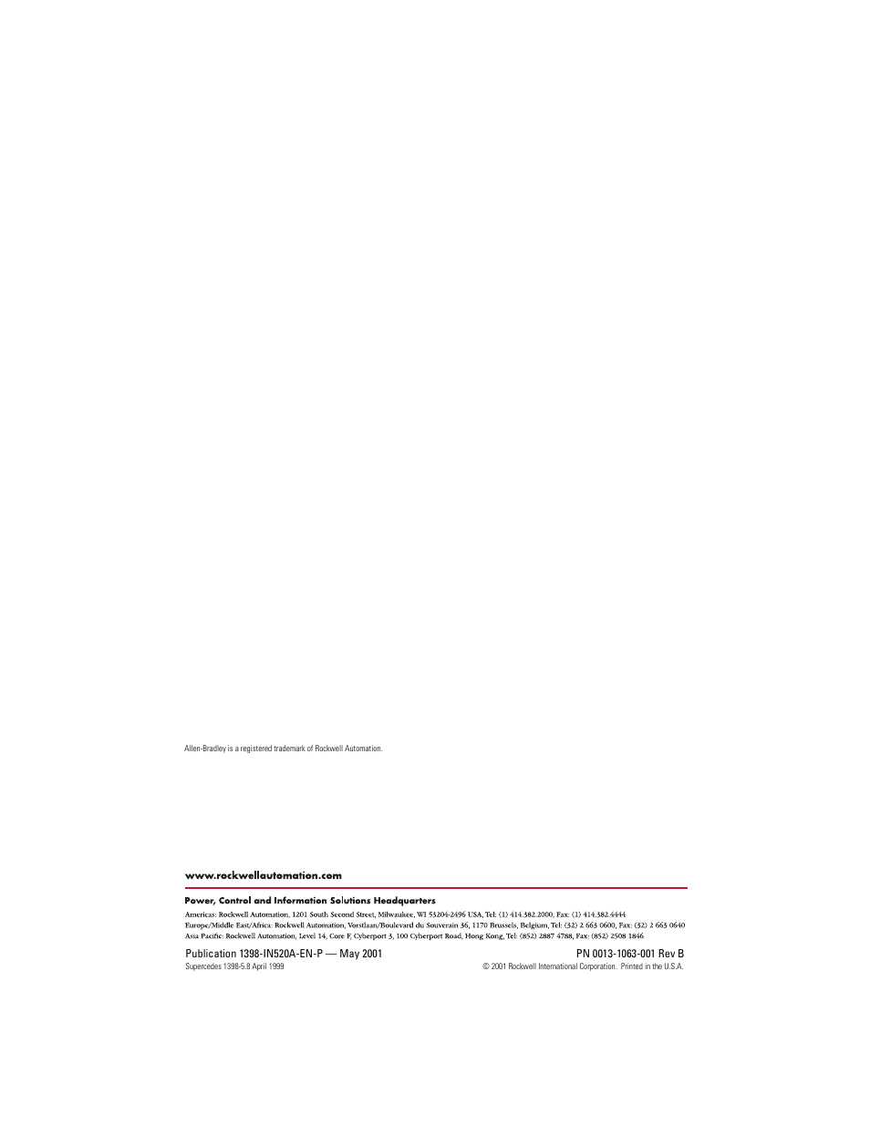 Rockwell Automation W-Series Brushless Servo Motor  User Manual | Page 24 / 24