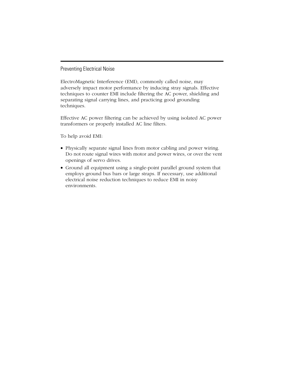 Preventing electrical noise | Rockwell Automation W-Series Brushless Servo Motor  User Manual | Page 7 / 24