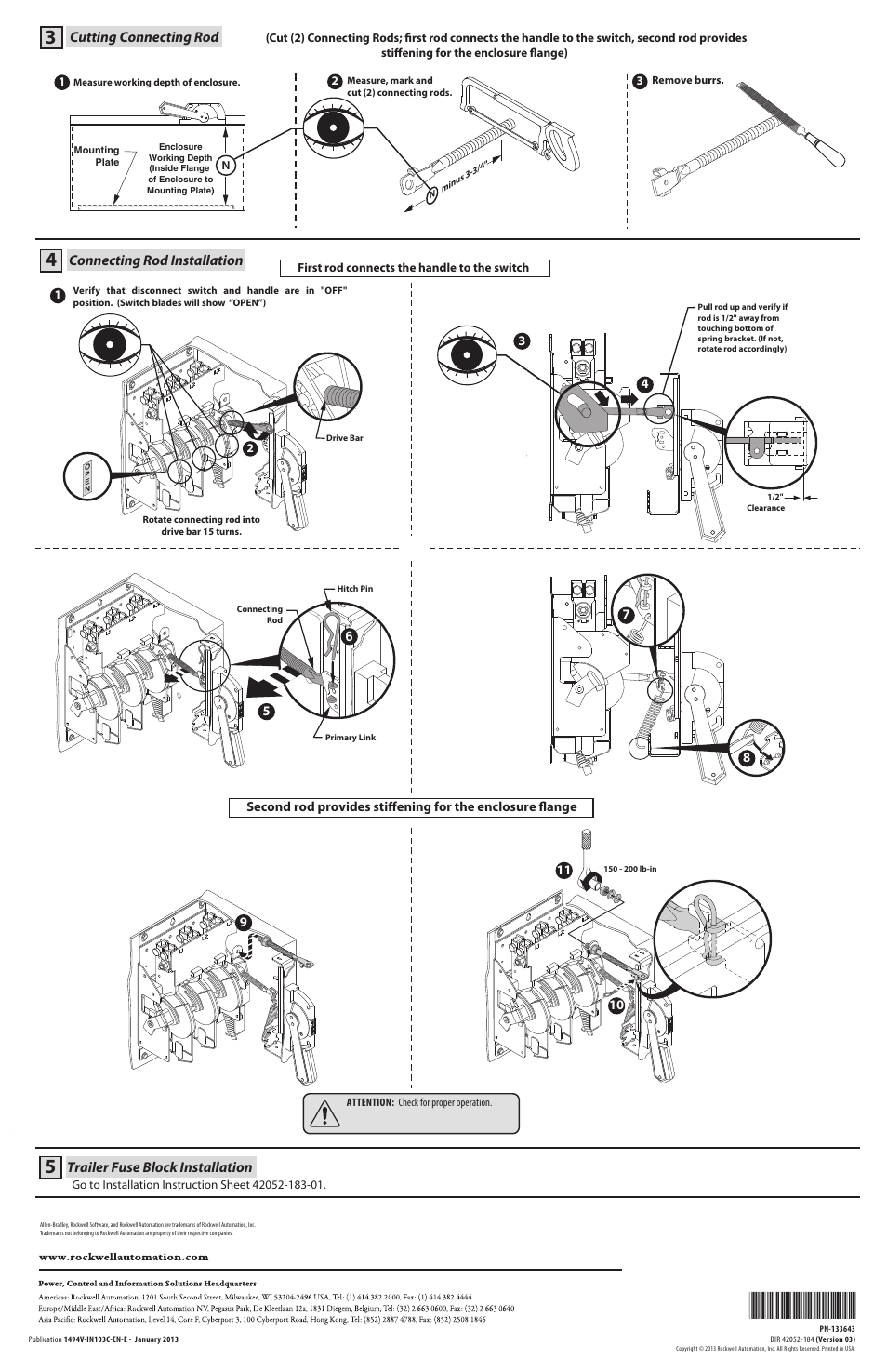 Rockwell Automation 1494V-DS600 - Series D Variable Depth 600A Disconnect Switch User Manual | Page 2 / 2