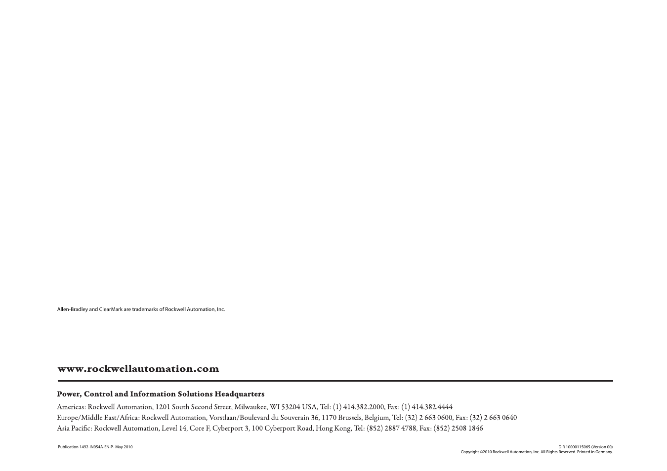 Rockwell Automation 1492-PRINTCOLLECT ClearMark Printer - Ink Collector Unit Instruction Sheet User Manual | Page 2 / 2