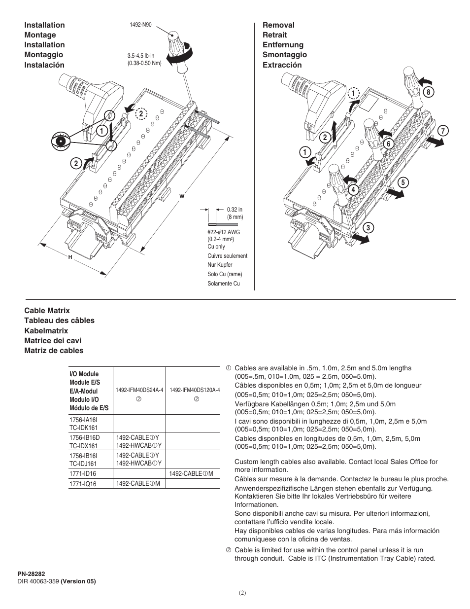 Rockwell Automation 1492-IFM40DS24A-4_IFM40DS120A-4 16 Point Isolated Interface Modules with LEDs and Extra Terminals User Manual | Page 2 / 4