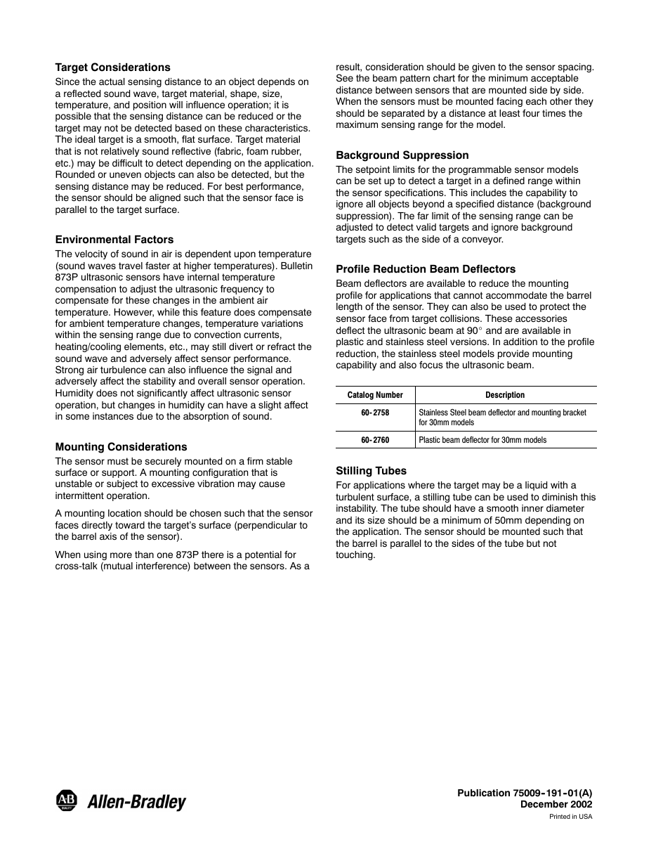 Rockwell Automation 873P Programmable Ultrasonic Sensors User Manual | Page 4 / 4