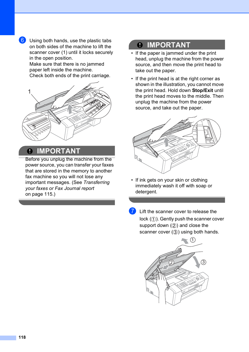Important | Brother MFC-253CW User Manual | Page 128 / 176
