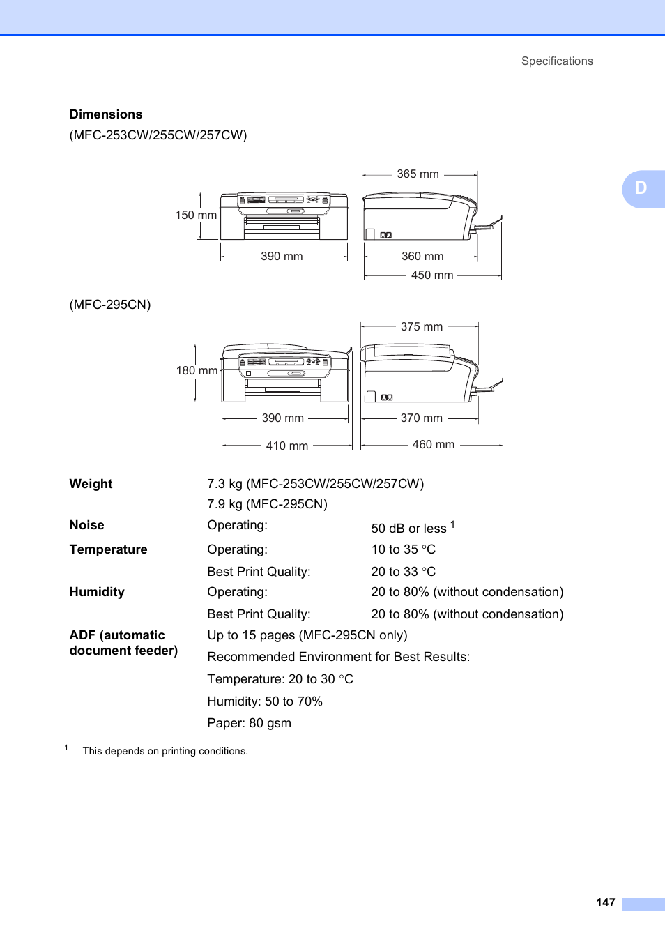 Brother MFC-253CW User Manual | Page 157 / 176
