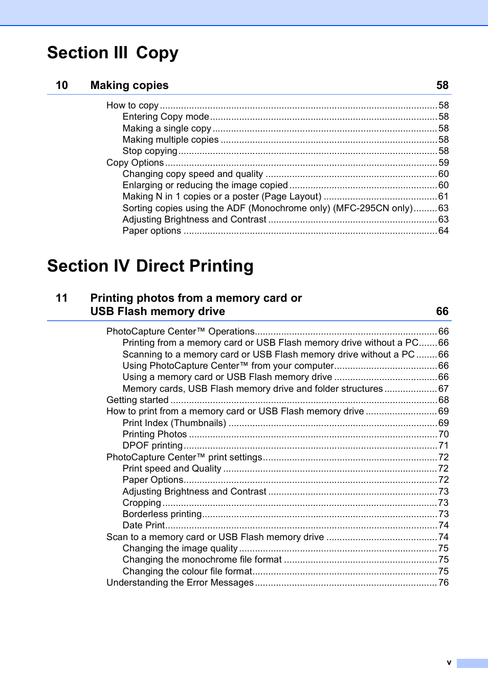 Brother MFC-253CW User Manual | Page 7 / 176