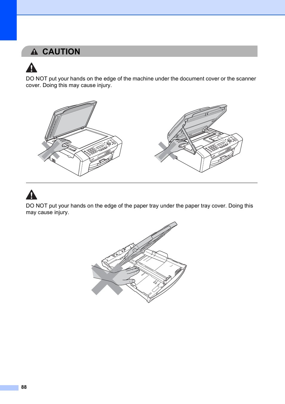 Caution | Brother MFC-253CW User Manual | Page 98 / 176