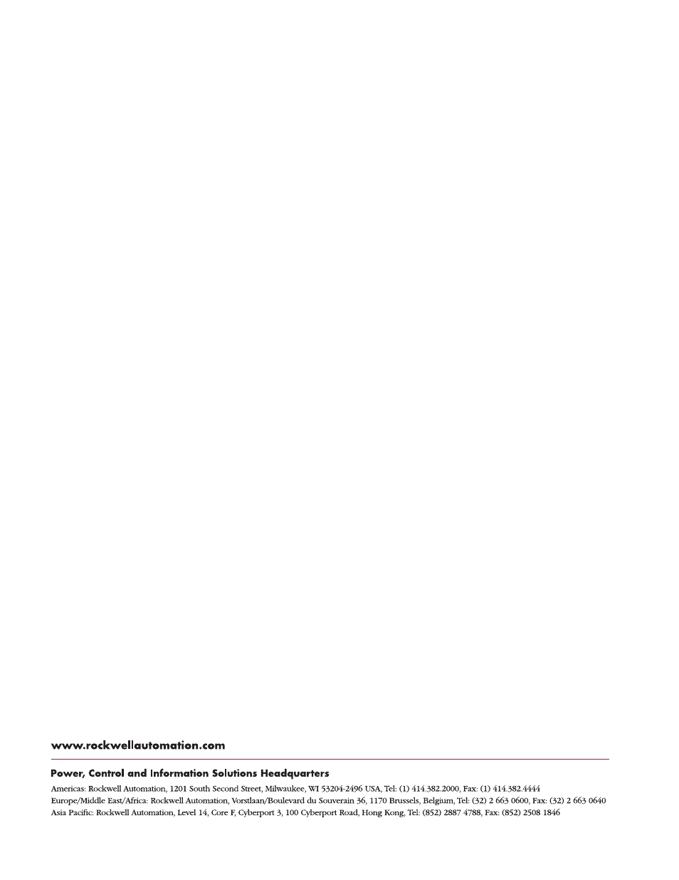 Back cover | Rockwell Automation 1336 8A-48A Fiber Industry User Manual | Page 149 / 149