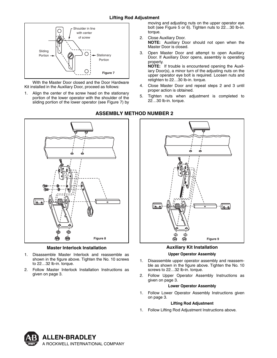 Allen-bradley, Assembly method number 2 | Rockwell Automation 1494 Multiple Door Interlock Method of Assembly - Instructions User Manual | Page 4 / 4