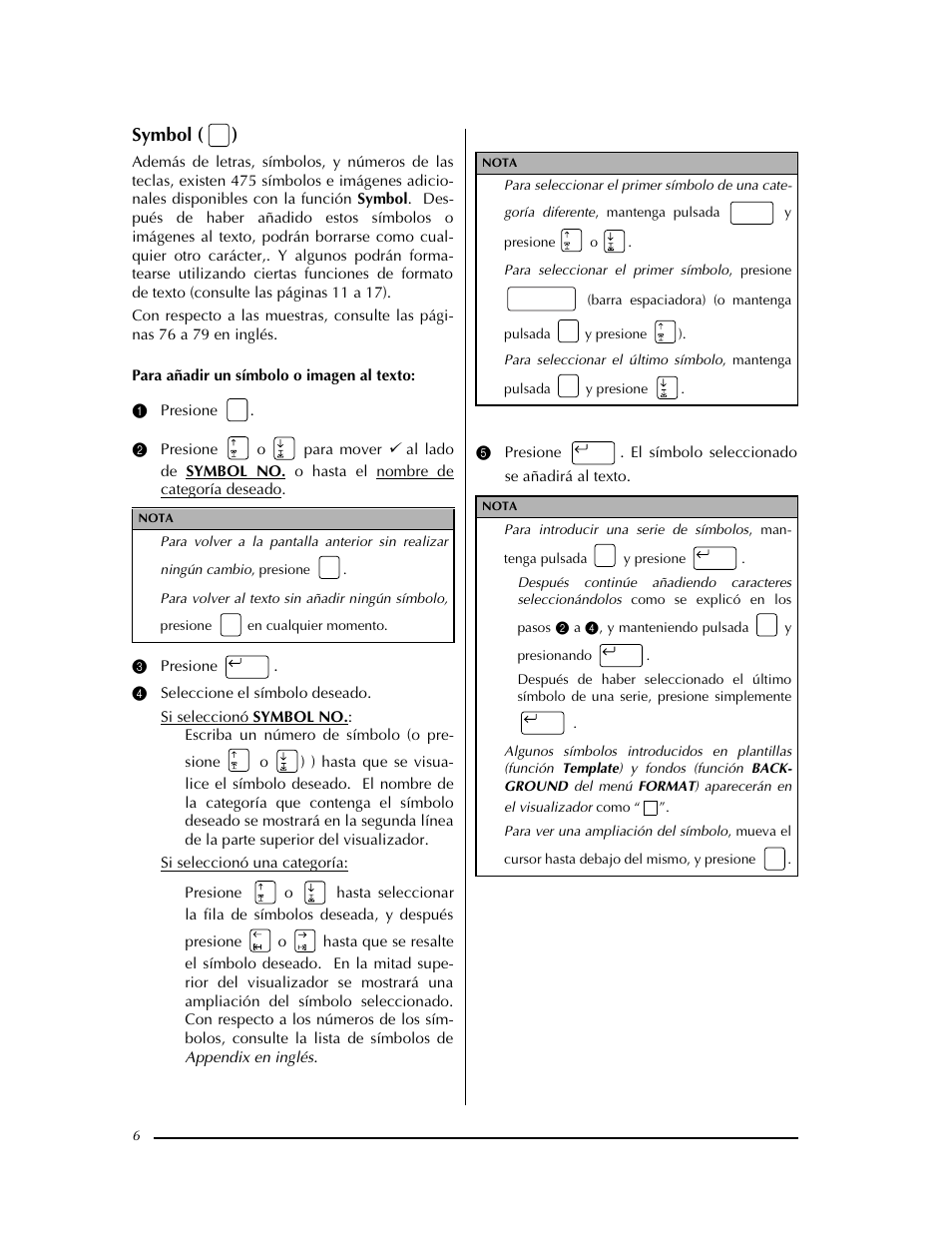 Symbol ( ) | Brother PT-9400 User Manual | Page 115 / 150