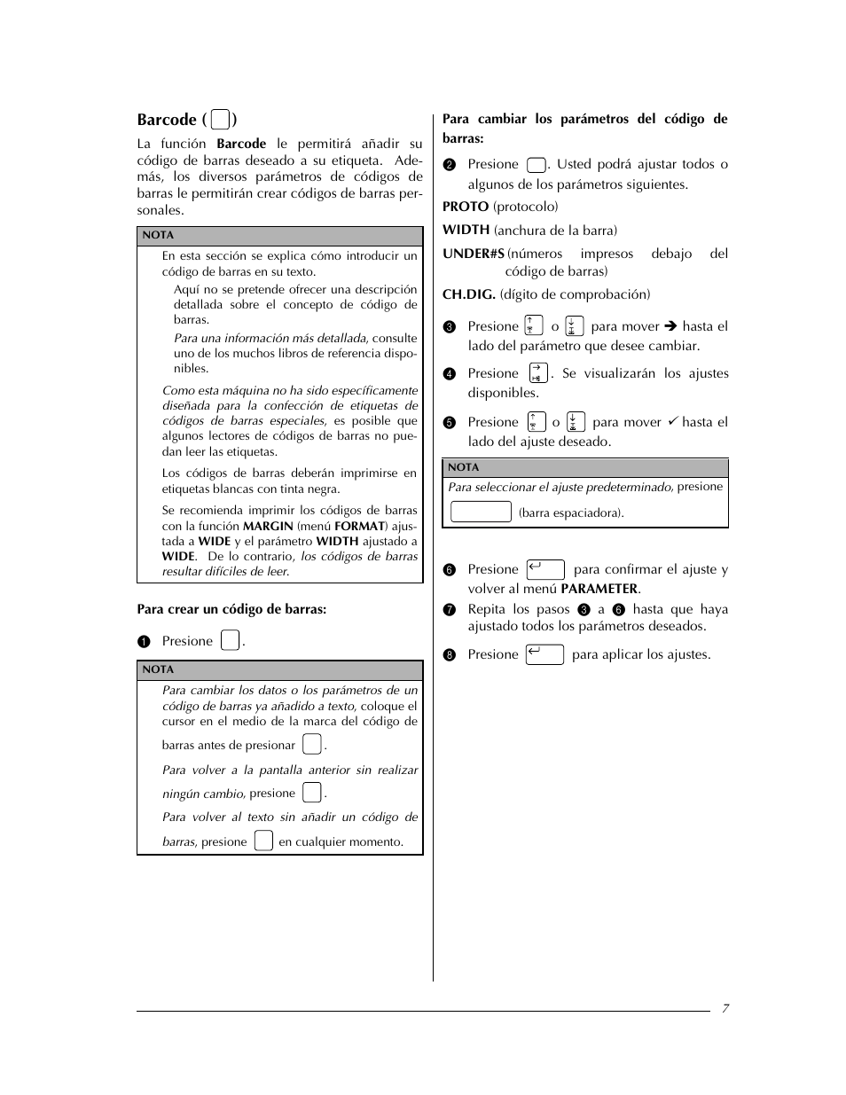 Barcode ( ) | Brother PT-9400 User Manual | Page 116 / 150
