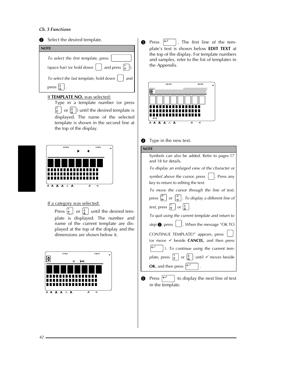 Address 1 select no. 1, Edit text smith's rent-a-bi, Ch. 3 functions | Brother PT-9400 User Manual | Page 49 / 150