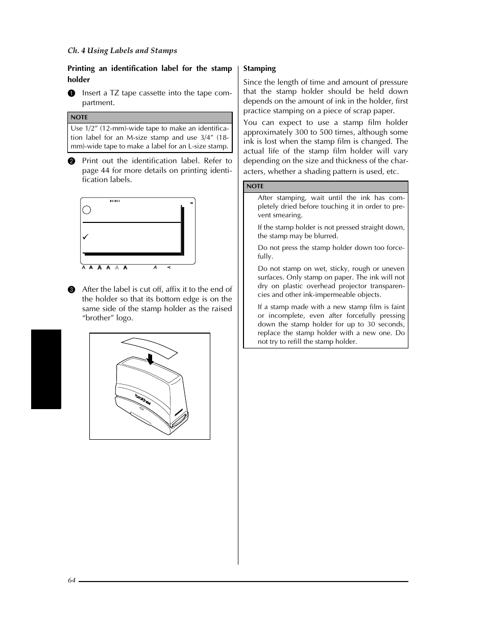 Ok to print, Print stamp print label cancel | Brother PT-9400 User Manual | Page 71 / 150