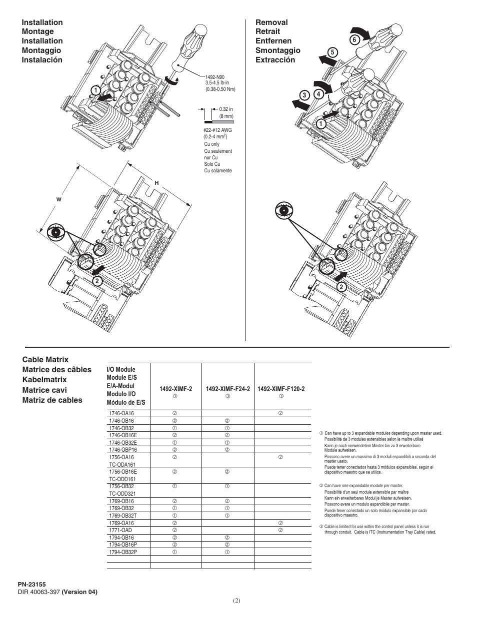 Rockwell Automation 1492-XIMF-xxx Fused Expander Interface Modules User Manual | Page 2 / 4