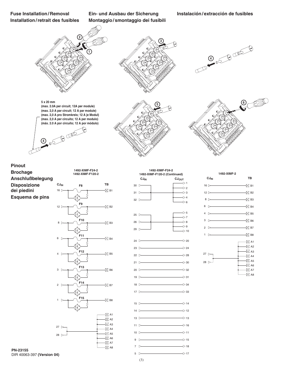 Rockwell Automation 1492-XIMF-xxx Fused Expander Interface Modules User Manual | Page 3 / 4