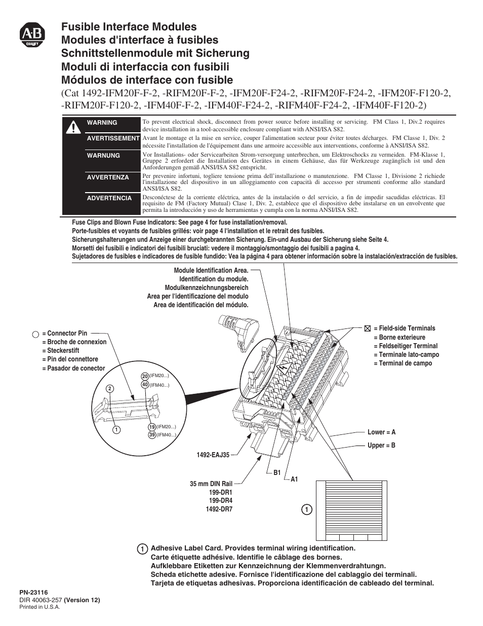 Rockwell Automation 1492-IFMxxx Fusible Interface Modules User Manual | 4 pages