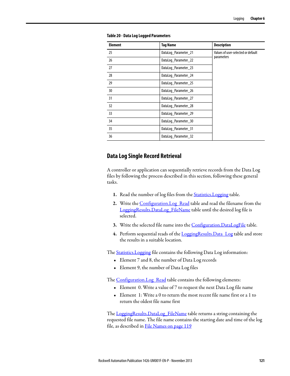 Data log single record retrieval | Rockwell Automation 1426 PowerMonitor 5000 Unit User Manual | Page 121 / 396