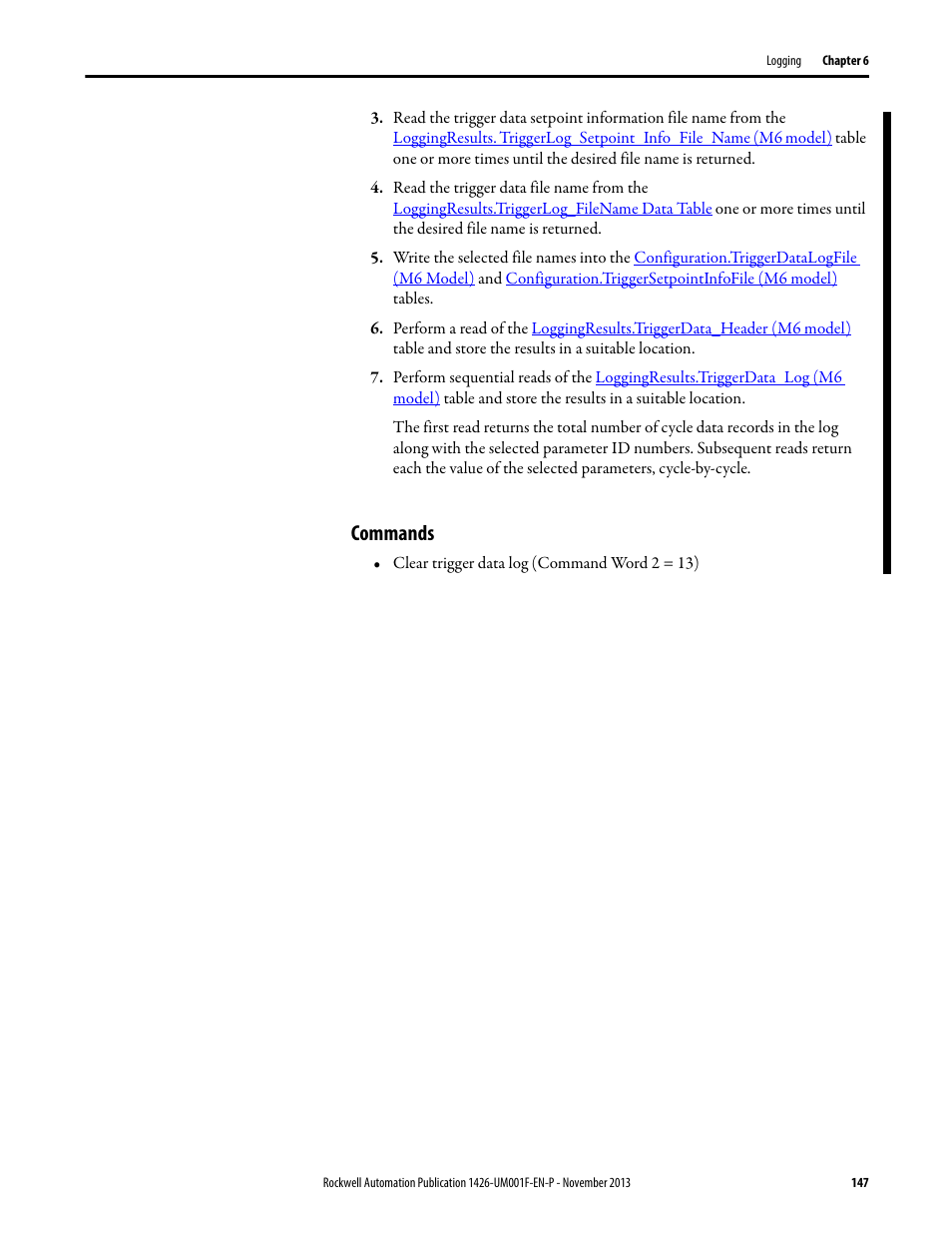 Commands | Rockwell Automation 1426 PowerMonitor 5000 Unit User Manual | Page 147 / 396