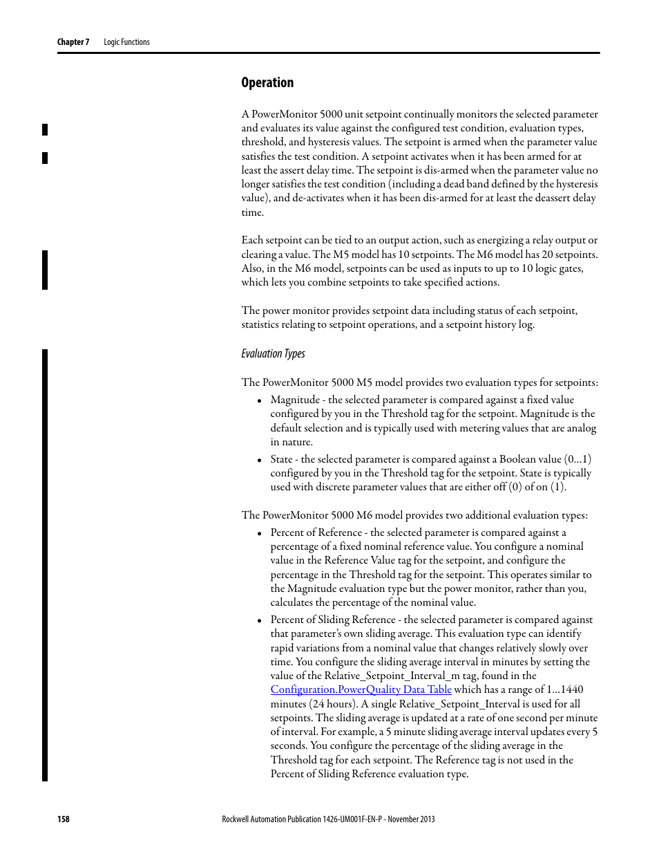 Operation | Rockwell Automation 1426 PowerMonitor 5000 Unit User Manual | Page 158 / 396