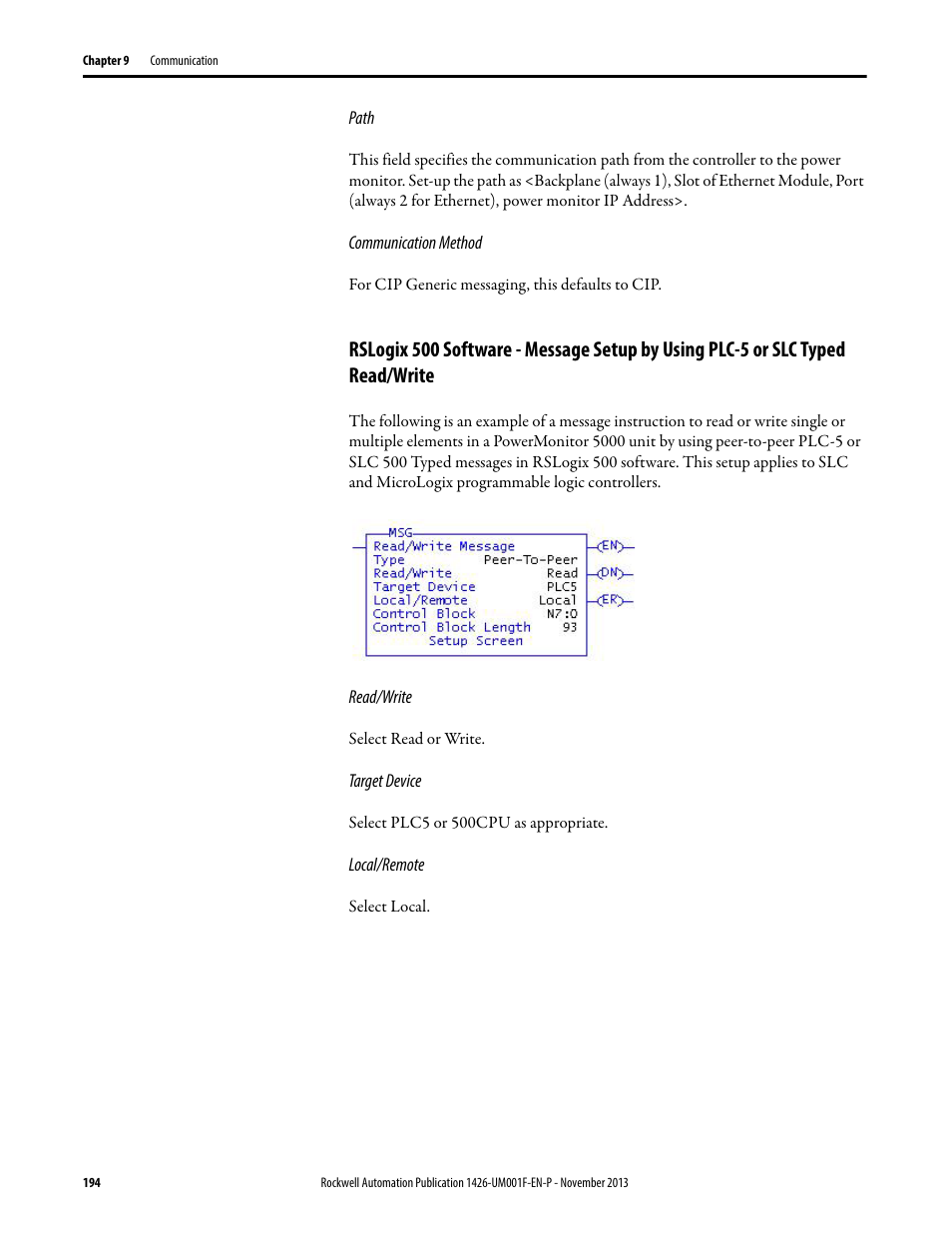 Rockwell Automation 1426 PowerMonitor 5000 Unit User Manual | Page 194 / 396