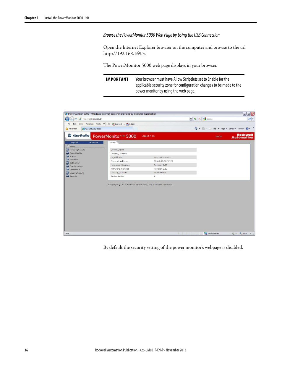 Rockwell Automation 1426 PowerMonitor 5000 Unit User Manual | Page 36 / 396